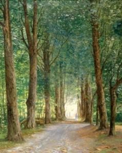A Walk Beneath A Canopy Of Trees, Frederiksvaerk by Anton Erik Ch. Thorenfeld