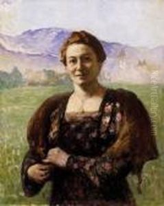 Woman In A Nagybanya Landscape