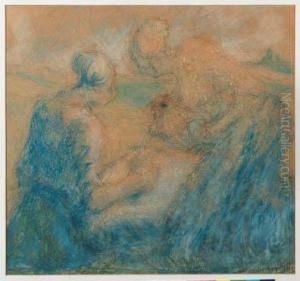 Two Peasant Women In A Field by Johann Thorn Prikker