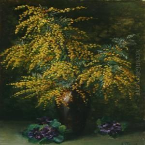 Still Life With Mimosasand Violets
