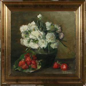 Still Life With Flowers And Strawberries