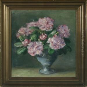Still Life With Rhododendron In A Vase On A Table