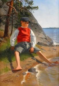 Pojke I Strandkanten
