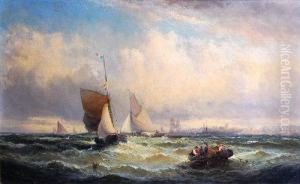In Choppy Seas In The English Channel by Charles Thorneley