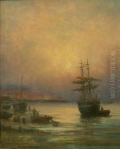 Beached Sailing Vessels In The South Bay Scarborough At Sunrise