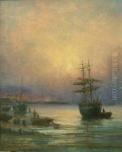 Beached Sailing Vessels In The South Bay Scarborough At Sunrise O