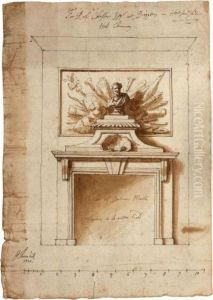 Design For The Hall Chimneypiece At Briggens Park, Stanstead Abbots, Hertfordshire