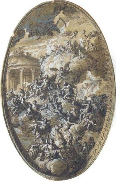Proposed Design For The Saloon 
Ceiling At Blenheim Palace, Oxfordshire: The Apotheosis Of Hercules - view 1