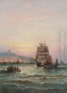 Collier Brig And Fishing Boats Off Boulogne