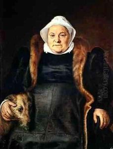 Portrait of an Elderly Woman or The Falconers Wife by Frans, the elder Floris