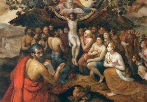 The Sacrifice of Jesus Christ, Son of God, Gathering and Protecting Mankind by Frans, the elder Floris
