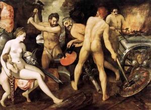 Venus at Vulcan's Forge by Frans, the elder Floris