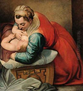 Moses being nursed by his mother by Frans, the elder Floris