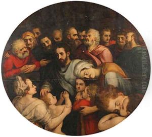 Suffer the little children to come unto me ... by Frans, the elder Floris