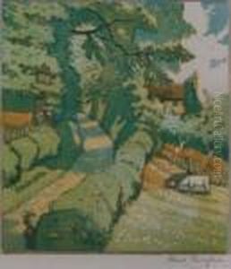 Country Landscape With Pathway by John Hall Thorpe
