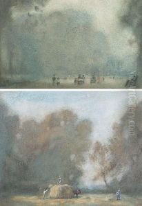 'haymaking' And 'day In The Park' by John Hall Thorpe