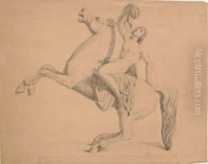A Nude Astride A Rearing Horse, After A Sculptural Frieze (?) A Nude Astride A Rearing Horse, After A Sculptural Frieze (?)
