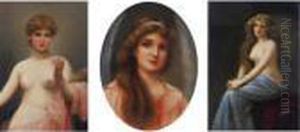 A Group Of Three Continental Porcelain Plaques by Friedrich Paul Thumann