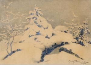 Snolandskap by Olof Thunman