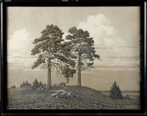 Kustlandskap by Olof Thunman