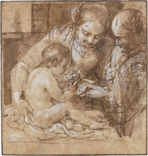 The Holy Family With The Christ Child Reading - view 1