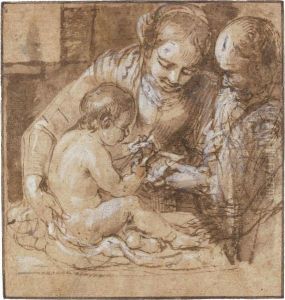 The Holy Family With The Christ Child Reading