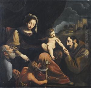 Sacra Famiglia Con San Giovannino E San Francesco by Alessandro Tiarini