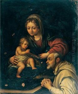 Madonna Col Bambino E San Romualdo
