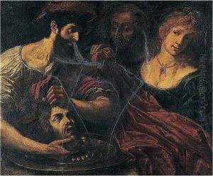 Salome With The Head Of Saint John The Baptist by Alessandro Tiarini