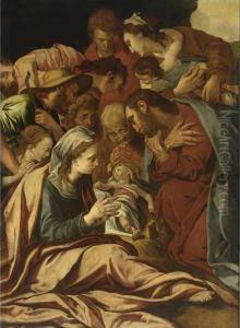 The Adoration Of The Shepherds by Domenico Pellegrini Tibaldi