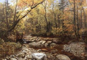 Brook in Autumn, Keene Valley, Adirondacks by John Lee Fitch