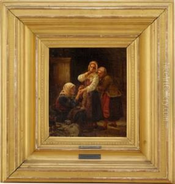 Spakvinne Og Unge Piker 1855 - view 1