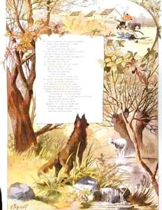The Wolf and the Lamb from Fables by Jean de La Fontaine 1621-95 by Georges Fraipont