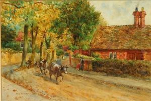 A Drover With Cattle In A Country Road