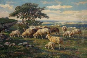 Grazing Sheep by Willy Tiedjen