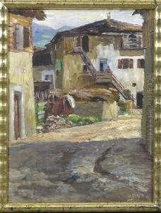 Munchener Landschaftsmaler, Hier:strase Im Gebirgsdorf, U.r by Willy Tiedjen