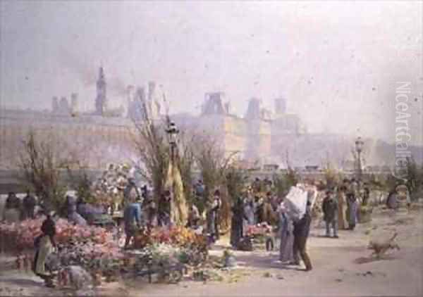 Flower Market by the Seine - view 1