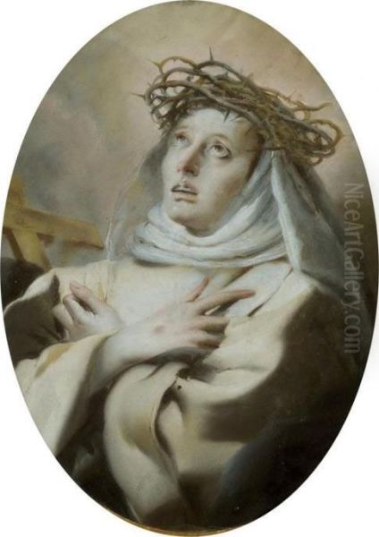 Saint Catherine Of Siena With A Crown Of Thorns - view 1