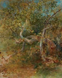 Tree And Leaves, Comfort Lodge, Florida by Louis Comfort Tiffany