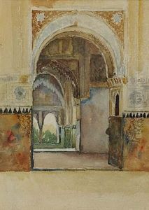 North African Courtyard by Louis Comfort Tiffany