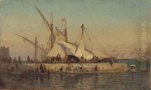 Port Of Piraeus, Greece by Louis Comfort Tiffany