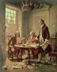 The Drafting of the Declaration of Independence in 1776 by Jean-Leon Gerome Ferris