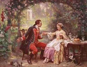 The Courtship of Washington by Jean-Leon Gerome Ferris