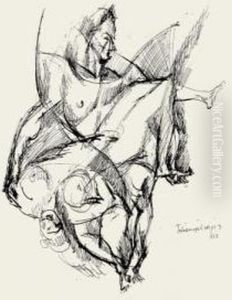 Man And Woman by Lajos Tihanyi