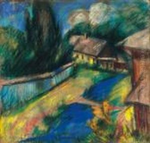 Landscape With A Poplar by Lajos Tihanyi