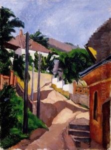 Street In Trencsen by Lajos Tihanyi