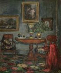 Biedermeier-interieur by Vitali Gavrilovitch Tikhov