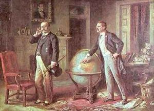 President Theodore Roosevelt of the United States of America and the German Kaiser Wilhelm II in the dispute over the German Blockade of Venezuela by Jean-Leon Gerome Ferris