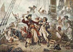 The Capture of the Pirate Blackbeard by Jean-Leon Gerome Ferris