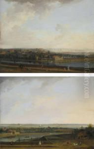 Landscapes On The Scheldt Near
Antwerp With Elegant Figures In The Foreground by Peter Tillemans